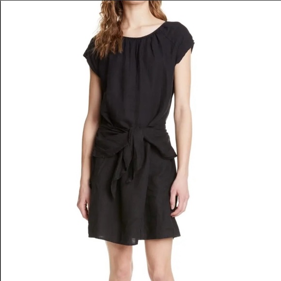 Joie Dresses & Skirts - Joie Black Linen Wrap Dress XL New